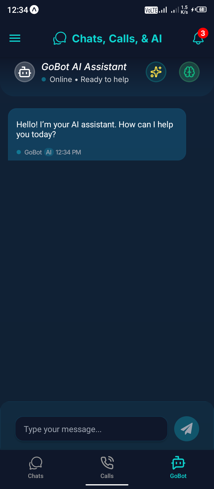 GoBot screen